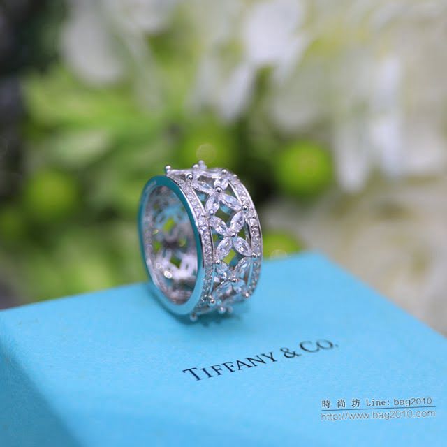 Tiffany純銀飾品 蒂芙尼女士專櫃爆款Setting戒指 Tiffany花邊鑽戒  zgt1757